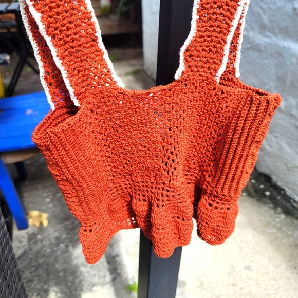 Crop top crochet strech  / Size S /M.  I DO NOT ACCEPT RETURNS - Picture 3 of 6